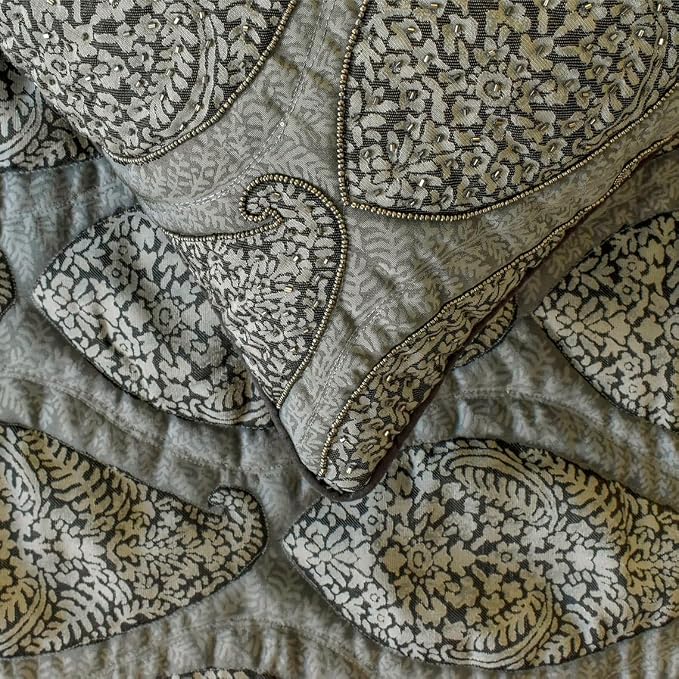 The HomeCentric King/Queen/Twin Grey Decorative King 90"x18" Bed Runner Without - Image 4