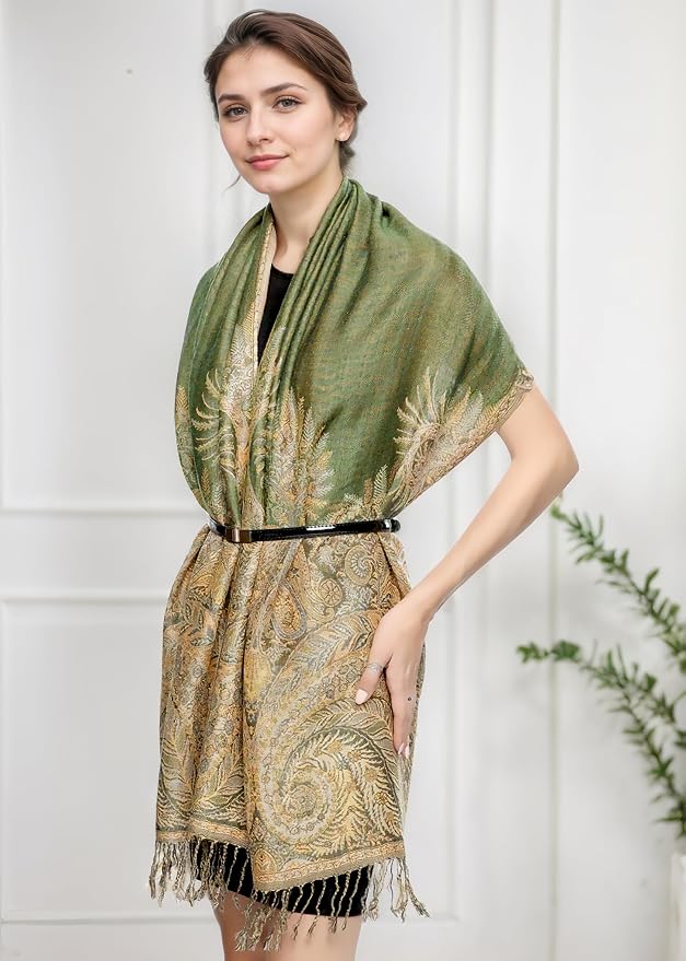 Achillea Big Paisley Pashmina Shawl Wrap - Image 3