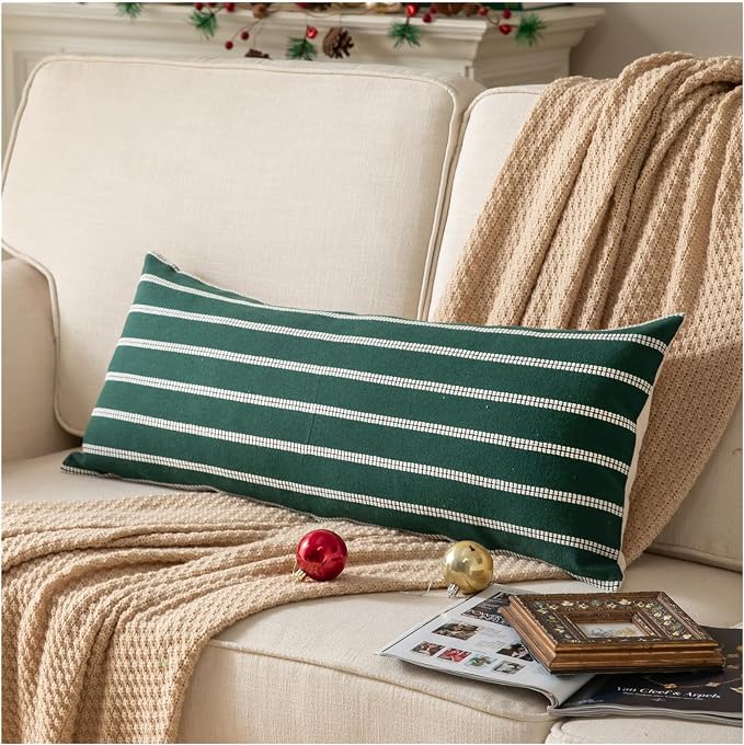 Boho Lumbar Throw Pillow Cover 14X36 Long Soft Farmhouse Decorative Couch by Caflife