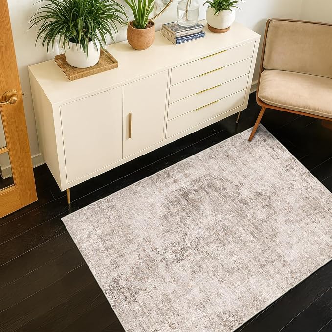 Washable Beige Brown Rugs for Entryway Indoor - Image 7