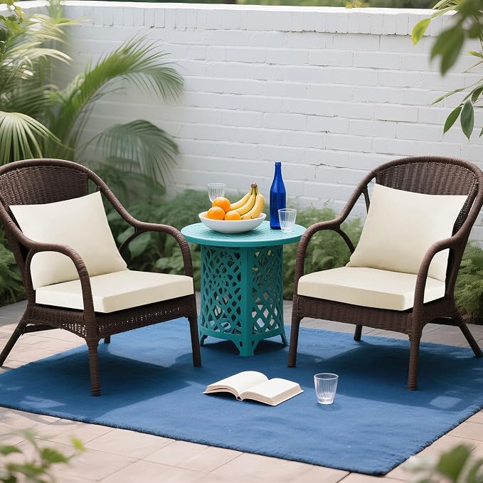 Outdoor Seat Cushion Set 24 x 24 In, Water-Resistant & Fade-Resistan, Patio - Image 2
