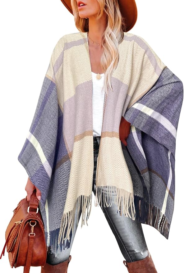 Breezy Lane Women's Shawl Wraps Warm Poncho Ruana Wrap Cardigan by BreezyLane