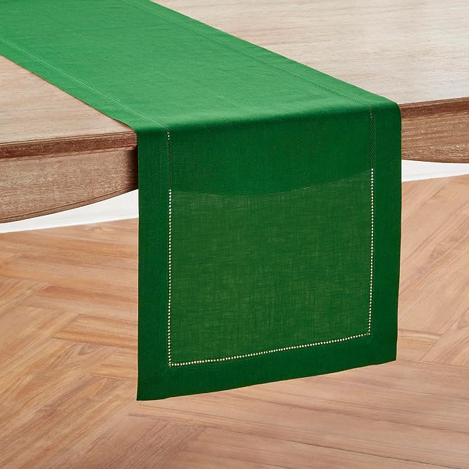 Solino Home Linen Garden Green Table Runner 108 Inches Long - Image 2
