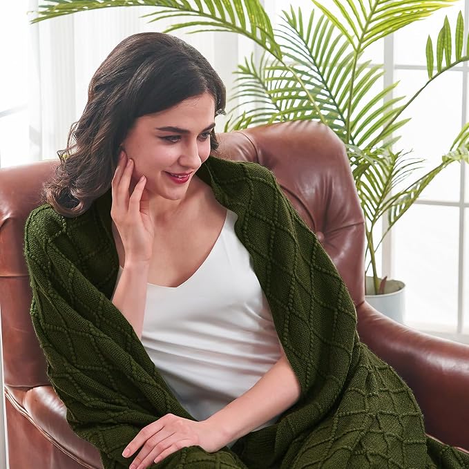inhand Knitted Throw Blankets for Couch and Bed, Soft Cozy Knit Blanket - Image 2