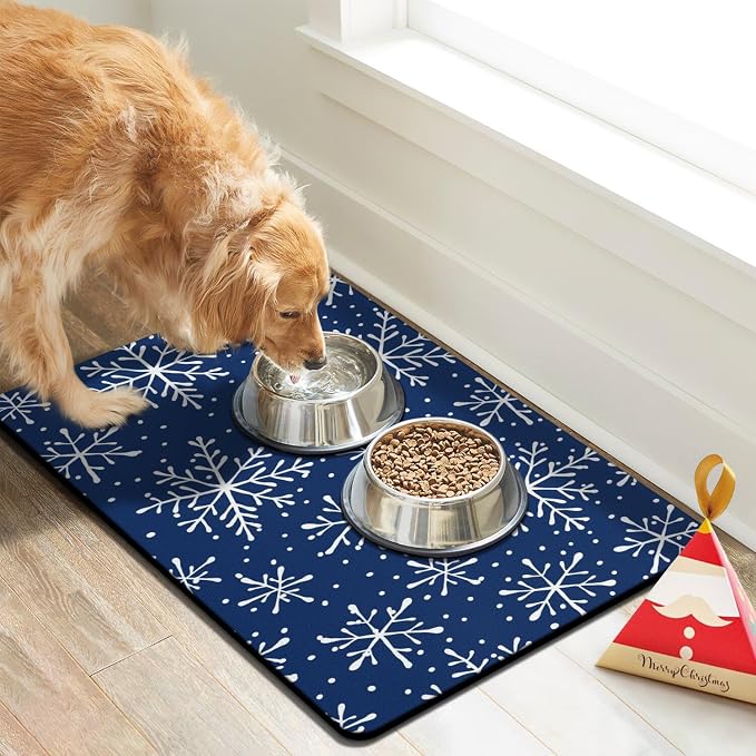 Dog Food Mats for Floors, Absorbent Dog Bowl Mat for Food and Water Dispenser - Image 2