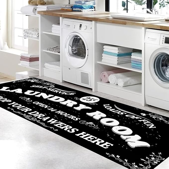 Zoke Laundry Room Rug Runner Stylish Non-Slip Laundry Room Mat 20"x59" by Zoke