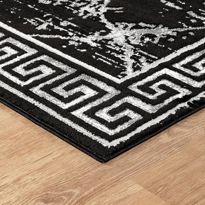 GLORY RUGS Area Rugs Marble 2x3 Black Gray Carpet Modern Abstract Rug Living - Image 6
