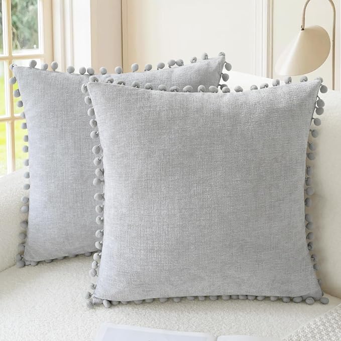 CaliTime Throw Pillow Covers Decorative 16 X 16 Inches Pack of 2 Cozy Solid by CaliTime