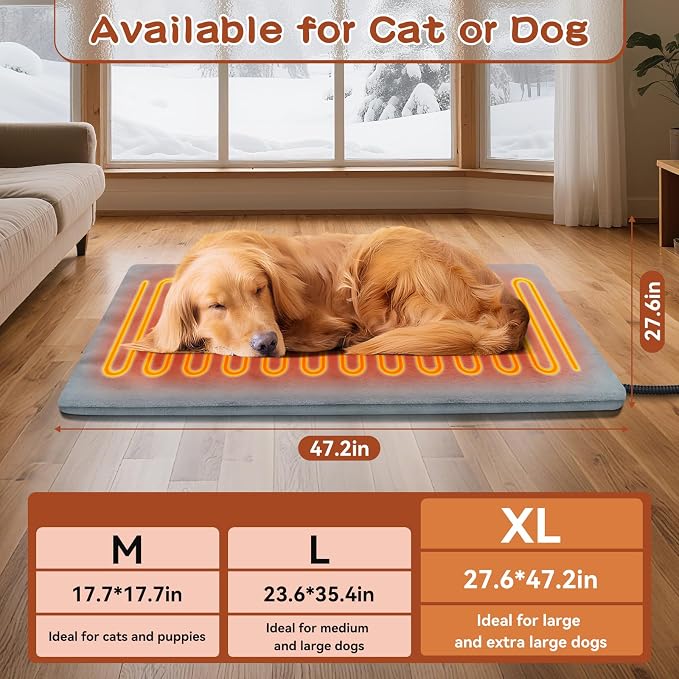 Pet Heating Pads for Cats & Dogs Outdoor Indoor, 17.7 * 17.7inches Puppy Cat - Image 2