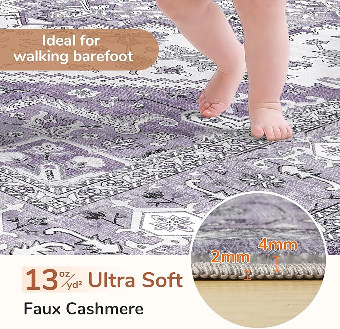 OPPODREAM Thin Area Rugs 5x7, 5x7 Washable Rug - Image 2