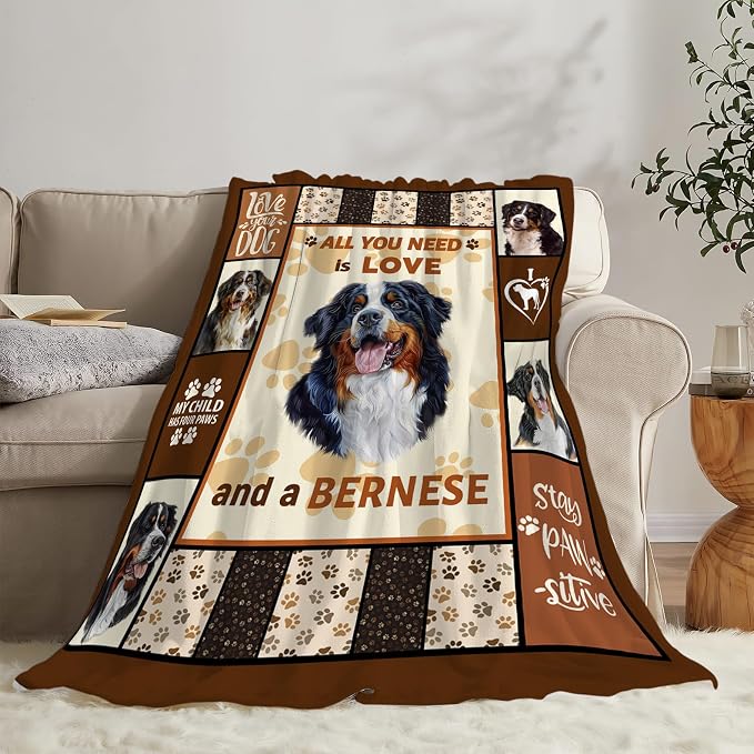 Bernese Mountain Dog Print Blanket Best Dog Pet Animal Throw Blankets - Image 2