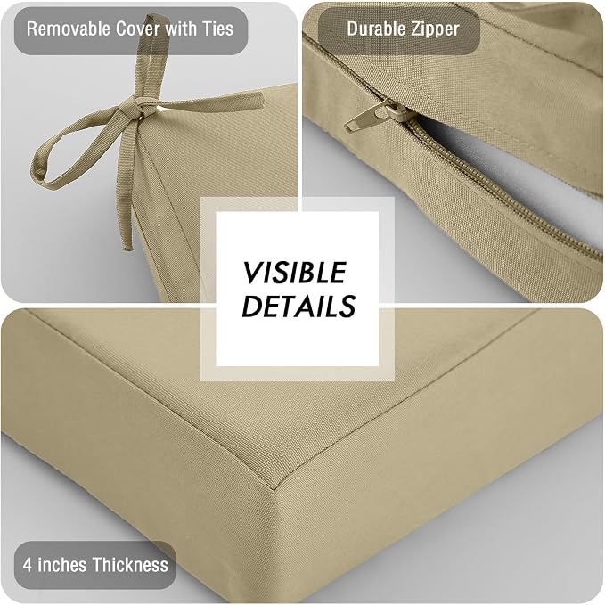 idee-home Outdoor Cushions for Patio Furniture, Outdoor Seat Cushion, - Image 5
