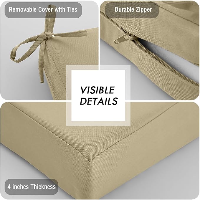 idee-home Outdoor Cushions for Patio Furniture, Outdoor Seat Cushion, - Image 7