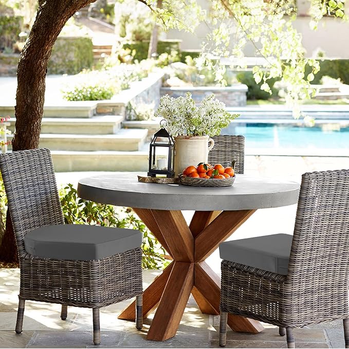 idee-home Outdoor Chair Cushions Set of 4, Thick 19" x 19" x 3" Outdoor Seat - Image 5