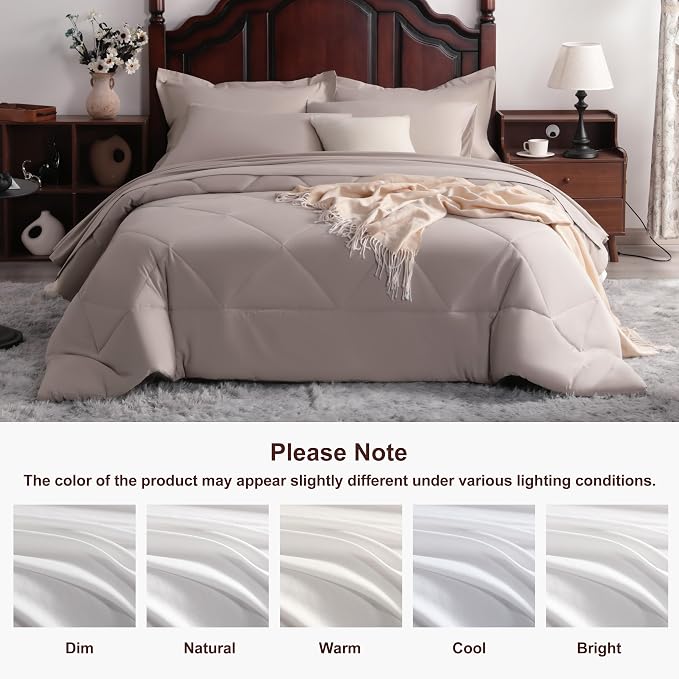 NTBAY King Comforter Set with Sheets, 7 Pieces Soft and Breathable King Bedding - Image 8