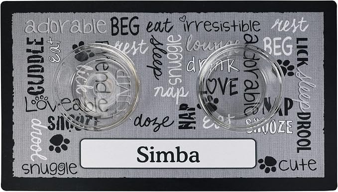 Drymate Personalized Pet Bowl Placemat, Custom Dog & Cat Food Feeding Mat - Image 2