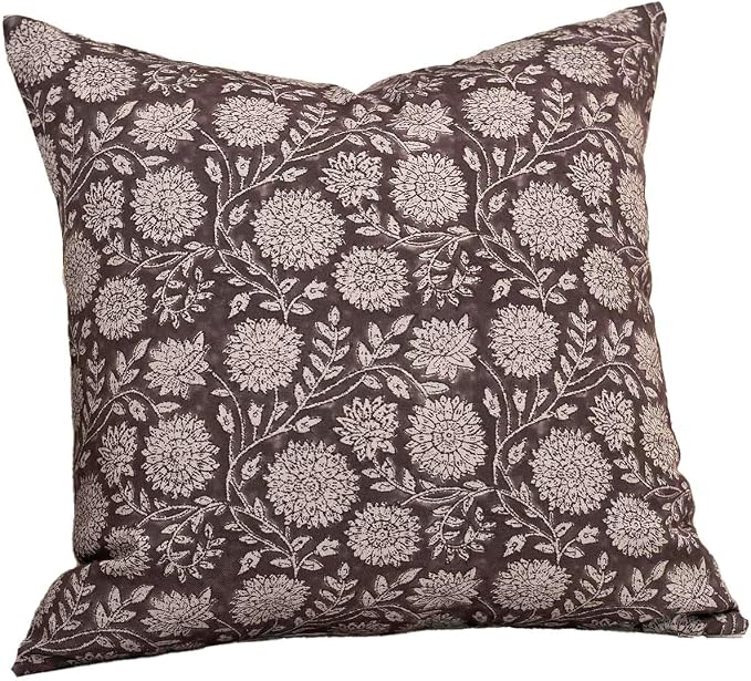 Amor Virisso Floral Pillow Covers 18x18 Throw Pillow Covers Vintage Block Print - Image 8