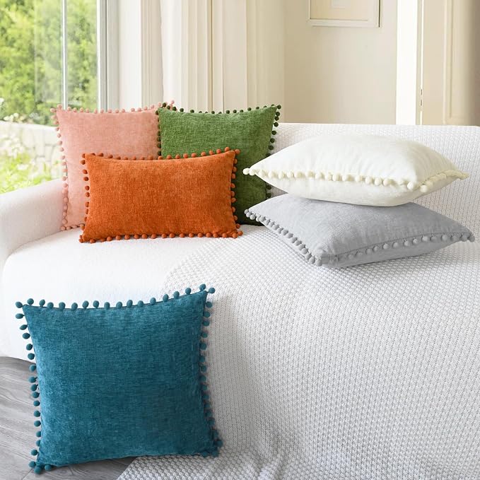 CaliTime Throw Pillow Covers Decorative 22 X 22 Inches Pack of 2 Cozy Solid - Image 4