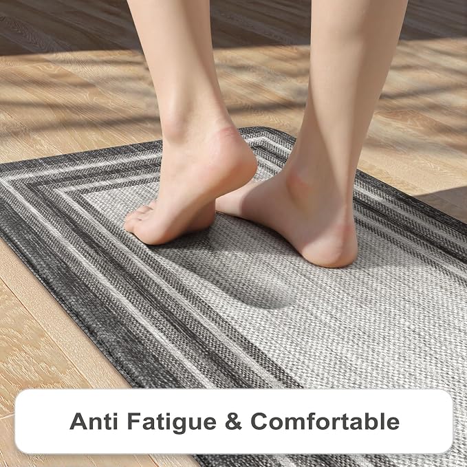 KIMODE Anti Fatigue Kitchen Mat, Cushioned Farmhouse Kitchen Runner Rug - Image 3