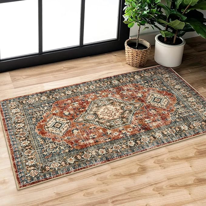 Lahome Oriental Small Area Rug, 2x4 Washable Entryway Rug Non-Slip Ultra-Thin by Lahome