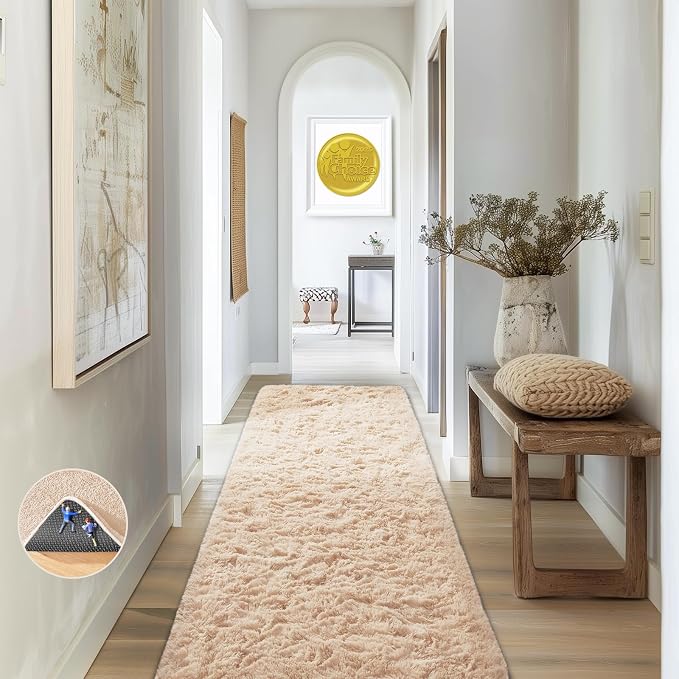 Ophanie Runner Rug for Hallway, 2x6 Upgrade Non-Slip Fluffy Soft Bedside Rugs by Ophanie