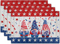 Giwawa Patriotic Gnomes Placemats 12x18inch 4th of July USA Elf American Stars by Giwawa