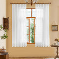 White Pinch Pleat Curtains 63 Inches Long Light Filtering Sheer Curtain Panels by MAIHER