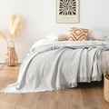 100% Cotton Waffle King Blanket by HORIMOTEHOME
