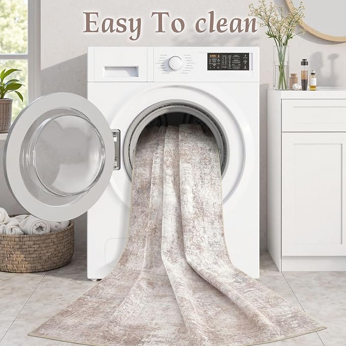 Washable 7x9 Area Rug: Modern Abstract Soft Non-Slip Indoor Rugs Home Decor - Image 4