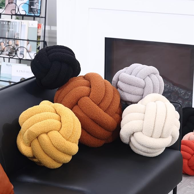 Petrella Knot Pillow Ball Round Throw Pillows Home Decor Cushion Decorative - Image 5