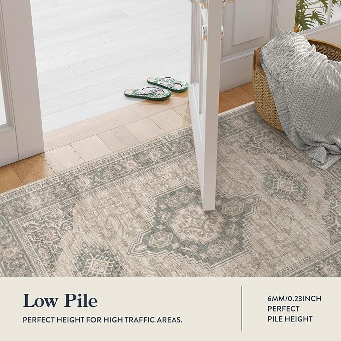 Lahome Oriental Small Area Rug, 2x4 Washable Entryway Rug Non-Slip Ultra-Thin - Image 5