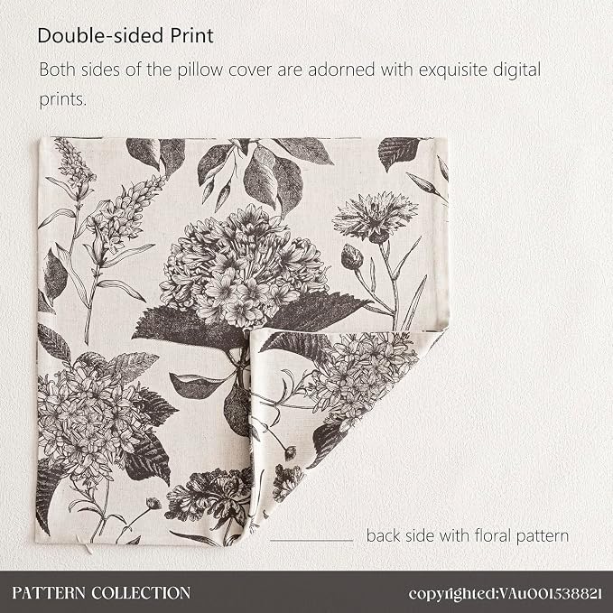 Foindtower Set of 2 Linen Floral Vintage Throw Pillow Covers Neutral Accent - Image 7