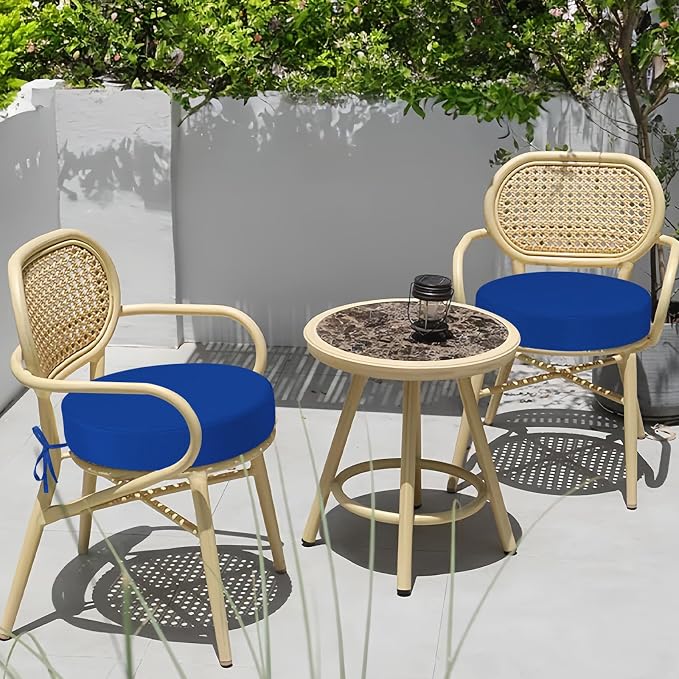 idee-home Outdoor Bistro Chair Cushions, 15”x15”x 3” Thick Outdoor Round Seat - Image 5