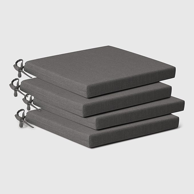 WestinTrends Solace Outdoor Patio Kitchen Dining Chair Square Seat Cushions Set by WestinTrends