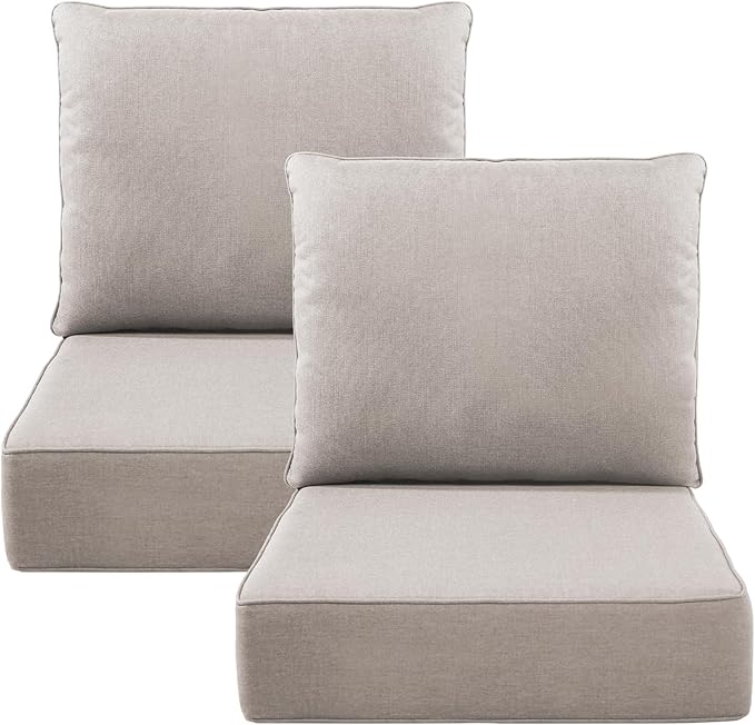 Luxury 6" Outdoor Cushions for Patio Furniture, Fade Resistant Couch Chair by Pugire