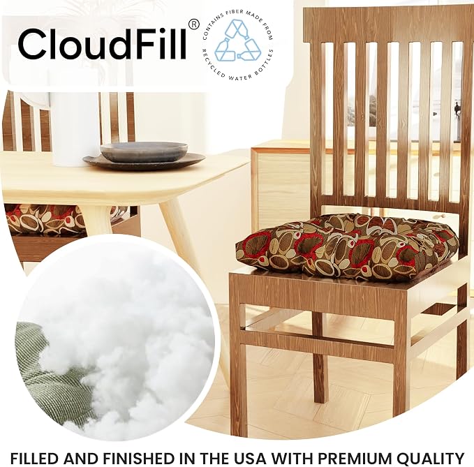 Klear Vu Gripper Overstuffed Universal Non-Slip Dining Chair Cushions - Image 3