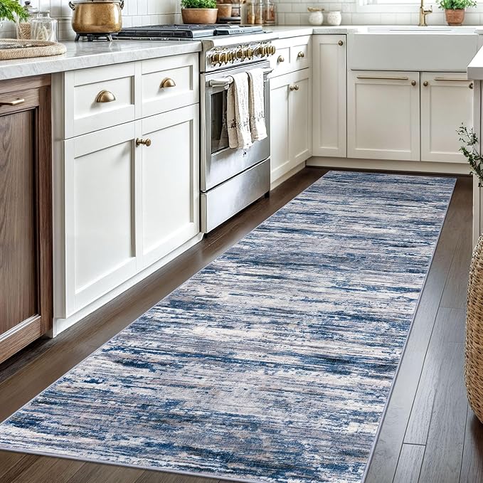 3x8 Modern Abstract Runner Rug for Hallways, Non-Shedding Washable Rug for - Image 2