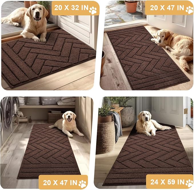 Tindbea Dog Mat for Muddy Paws, Absorbs Moisture Dirt Non-Slip Washable Mud Mat - Image 7