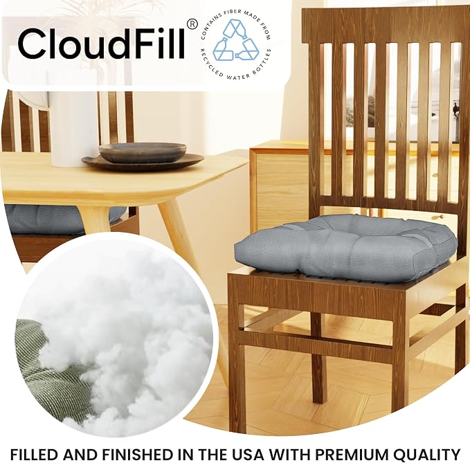 Klear Vu Gripper Overstuffed Universal Non-Slip Dining Chair Cushions - Image 4