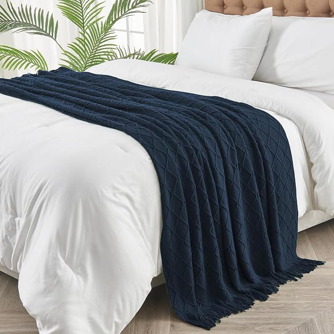 inhand Knitted Throw Blankets for Couch and Bed, Soft Cozy Knit Blanket - Image 3