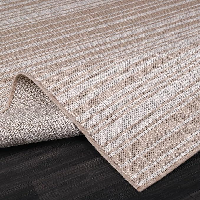 Stripe Outdoor Rug 10x14 Washable Outside Carpet - Image 4