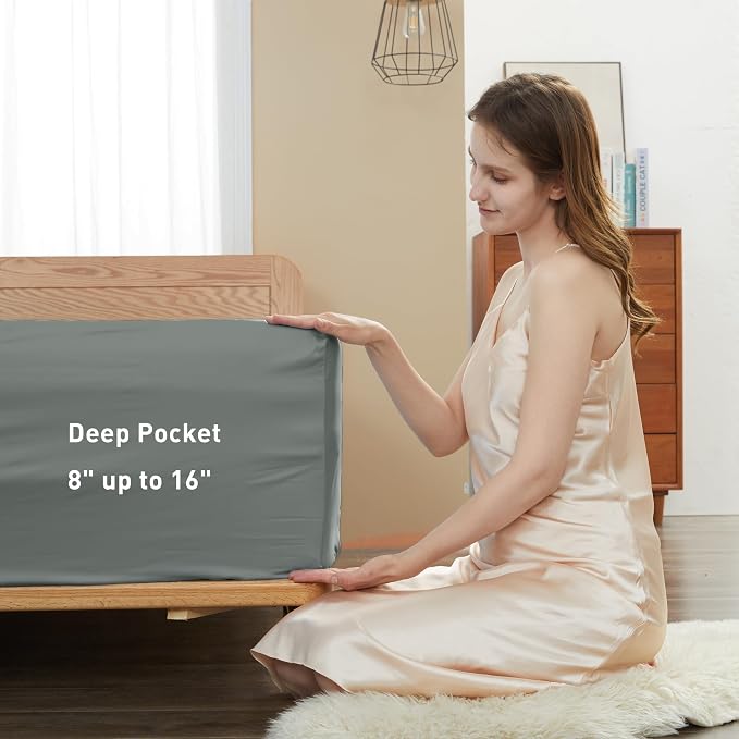 Sunflower California King Fitted Sheet, 1-Piece Deep Pocket Fitted Bottom Sheet - Image 3