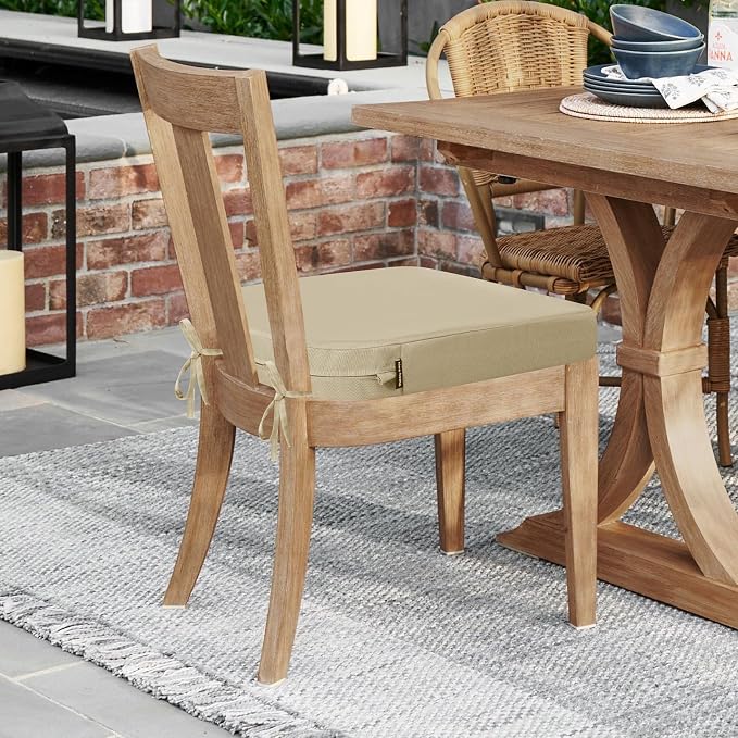 idee-home Outdoor Chair Cushions Set of 4, Thick 19" x 19" x 3" Outdoor Seat - Image 5