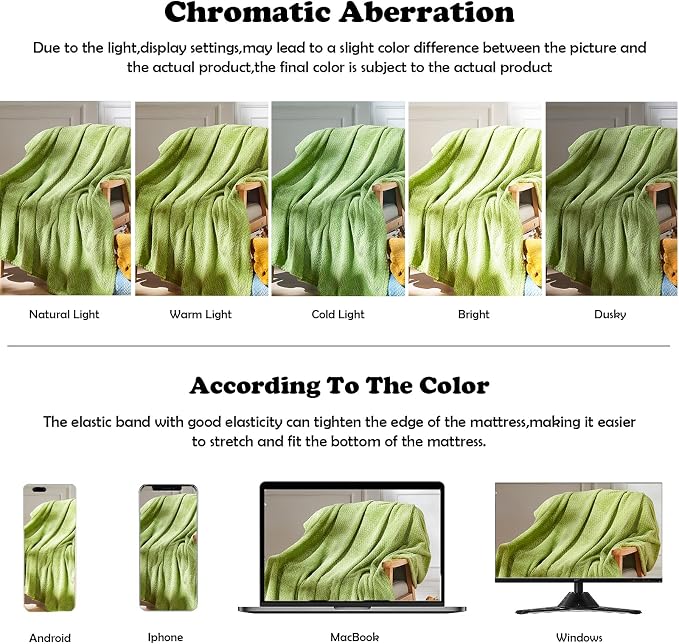 NEWCOSPLAY Super Soft King Blanket Green Premium Silky Flannel Fleece Leaves - Image 6