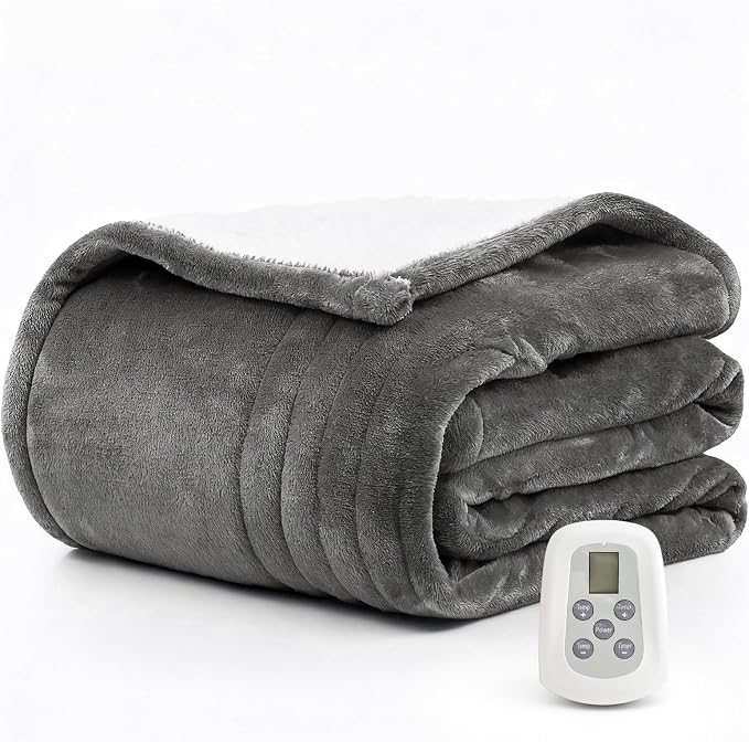 Heated Blanket Electric Blanket Twin 62"x84" Fast Heating Electric Blanket by WATOFT