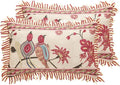 patdrea Designer Throw Pillow Covers 12"x20", Vintage Flowers and Bird Pattern by Welcometopatdrea