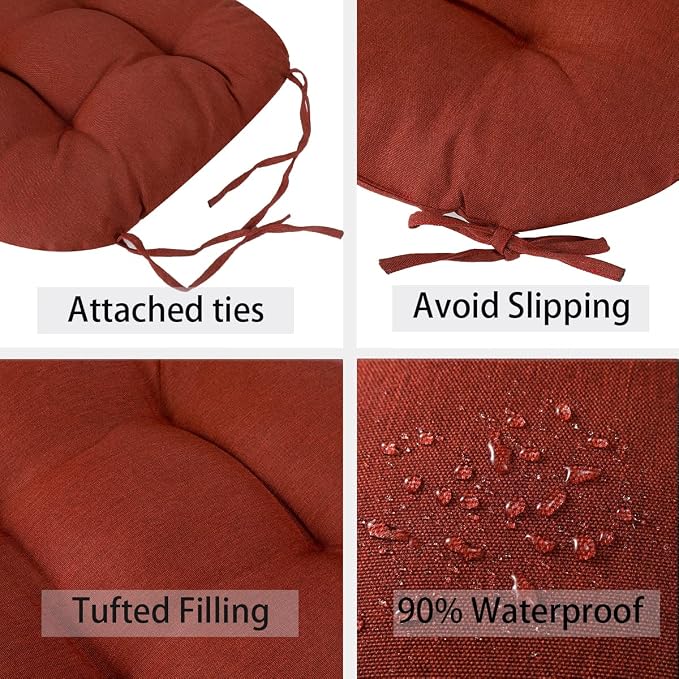 FUNHOME Outdoor Chair Cushions 19 x19 Inch, Water Resistant Tufted Seat - Image 3