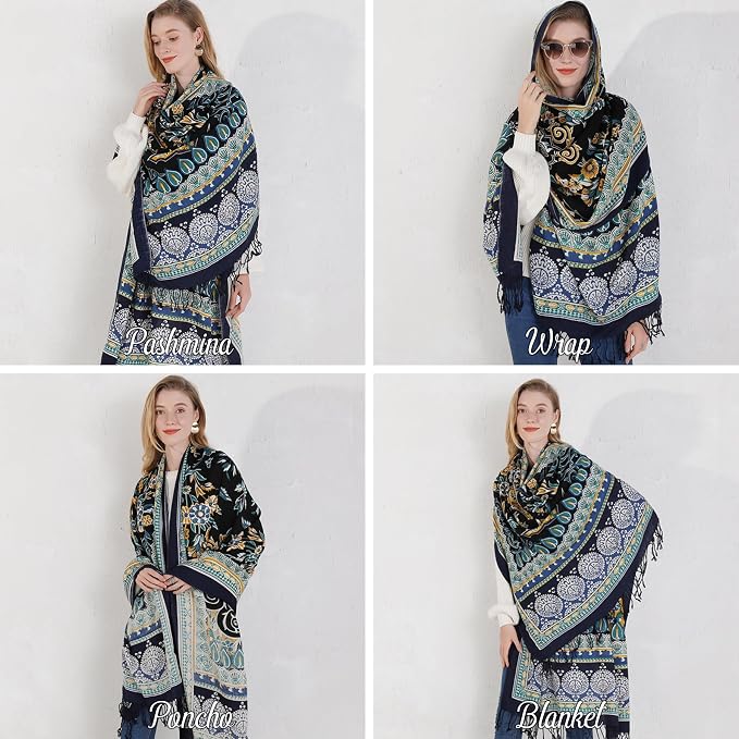 DANA XU 100% Merino Wool Pashmina Shawl - Image 5