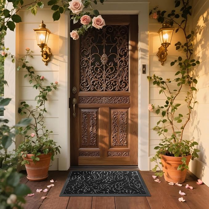 Yimobra Door Mat Outside Entrance 29.5x17, Waterproof Sturdy Outdoor Mats - Image 3