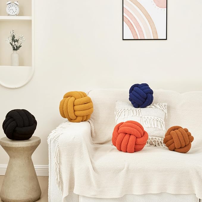 Petrella Knot Pillow Throw Pillows Ball Round Throw Pillows Home Decor Cushion - Image 2